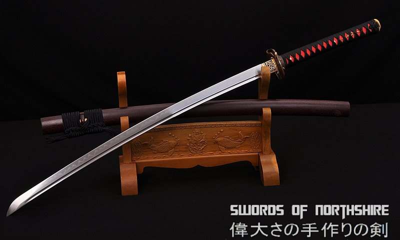Hand Forged Folded Damascus Steel Clay Tempered Snake & Monkey Samurai Katana Sword