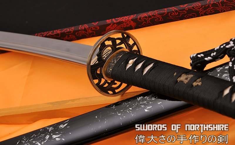 Hand Forged 1095 High Carbon Steel Clay Tempered Battle Wrap Samurai Katana Sword