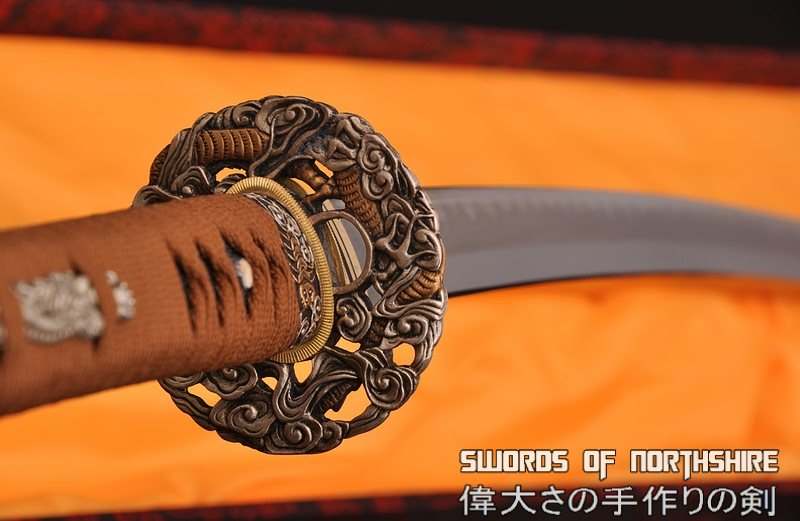 Gyaku-Kobuse Clay Tempered 1095 High Carbon Steel + Folded Steel Samurai Katana Sword