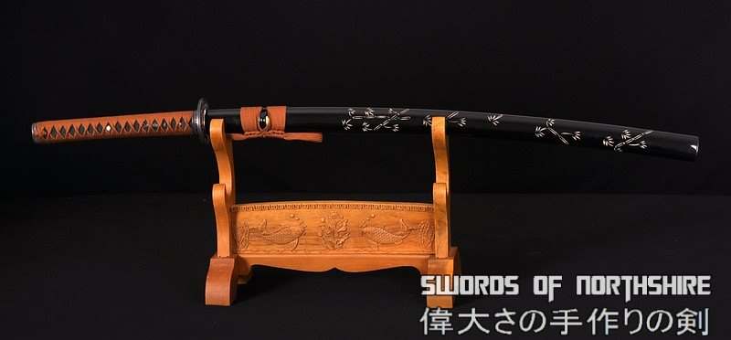 Hand Forged Folded Damascus Steel Blade Bamboo Samurai Katana Sword