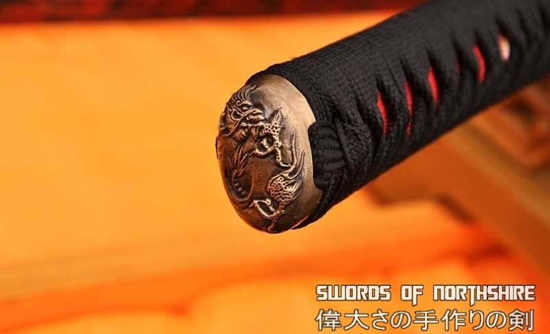 Hand Forged Folded Damascus Steel Clay Tempered Musashi Dragon