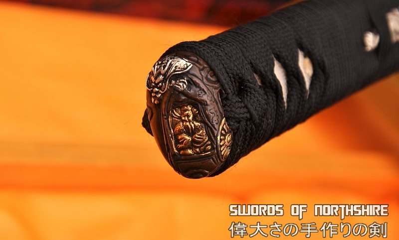 Hand Forged Folded Damascus Steel Clay Tempered Dragon Carving