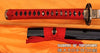 Hand Forged Folded Damascus Steel Clay Tempered Koi Fish Carving Samurai Katana Sword