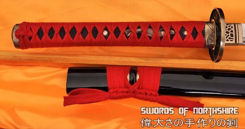 Hand Forged Folded Damascus Steel Clay Tempered Koi Fish Carving Samurai Katana Sword