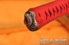 Hand Forged Folded Damascus Steel Clay Tempered Koi Fish Carving Samurai Katana Sword