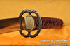 Hand Forged Folded Damascus Steel Blade Maroon Musashi Samurai Sword Katana