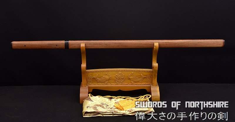 Hand Forged Folded Damascus Steel Straight Blade Huali Wood Shirasaya Samurai Ninja Sword