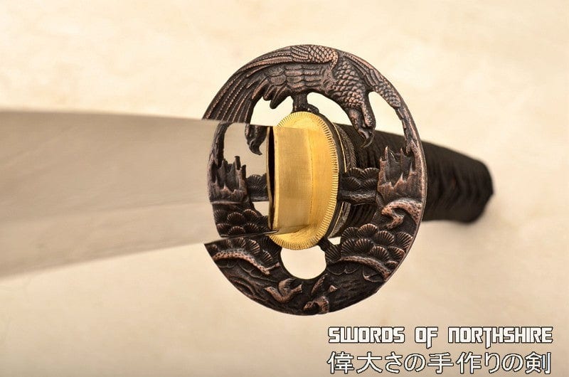 Eagle Tsuba Hand Forged 9260 Spring Steel Japanese Samurai Sword Battle Ready Katana