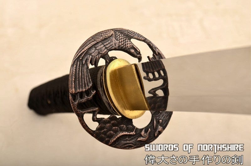 Eagle Tsuba Hand Forged 9260 Spring Steel Japanese Samurai Sword Battle Ready Katana