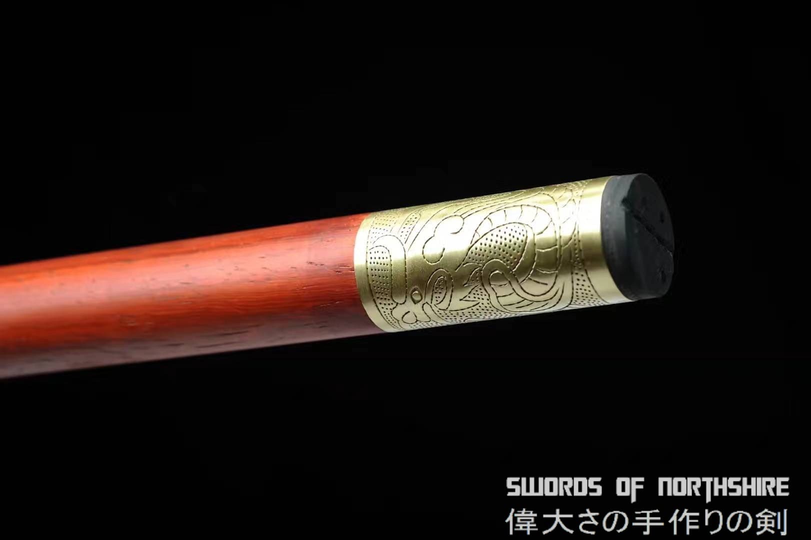 Walking Stick Cane Sword Folded Steel Blade Hiking Lock Mechanism Rosewood Trekking Jian