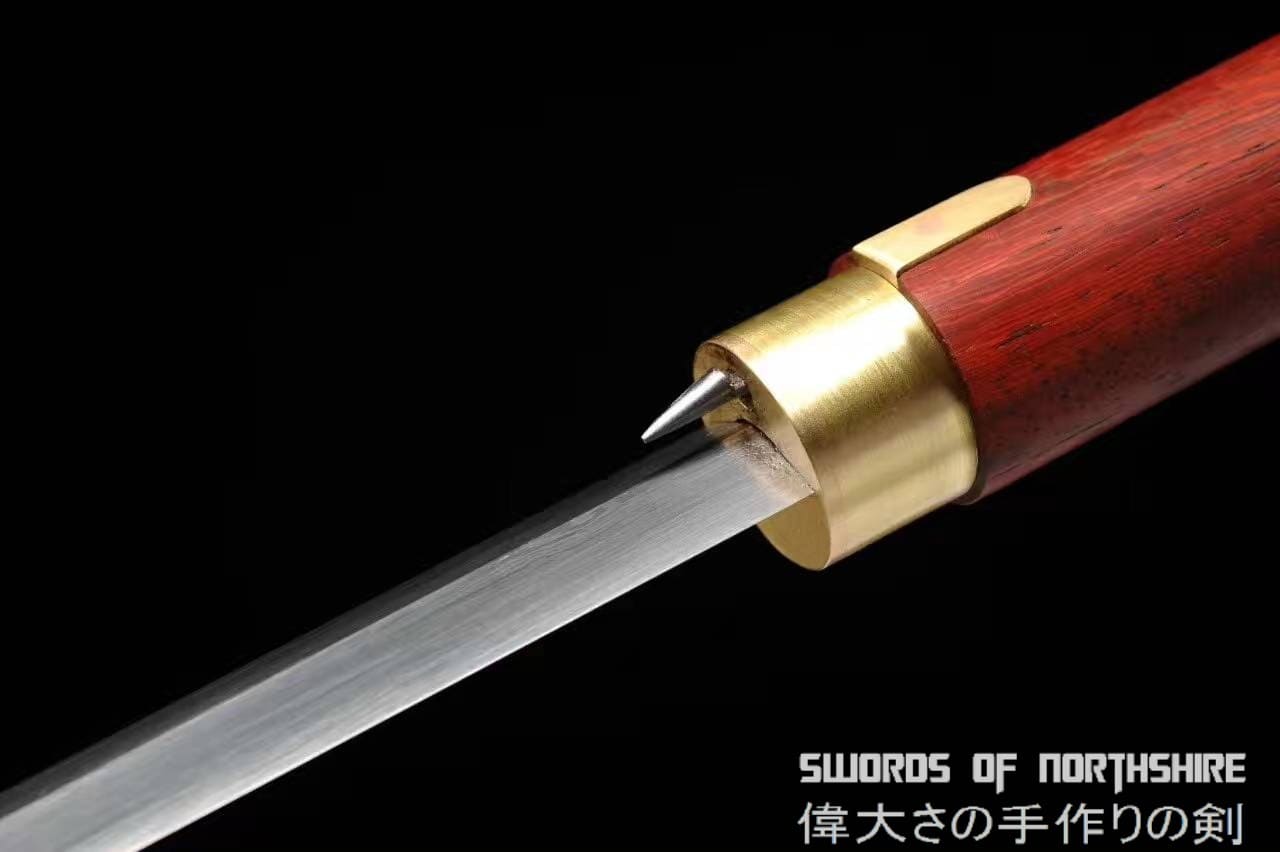 Walking Stick Cane Sword Folded Steel Blade Hiking Lock Mechanism Rosewood Trekking Jian