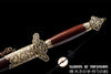 Clay Tempered & Folded Damascus Steel Sword Hand Forged Blade Battle Ready Tai Chi Jian