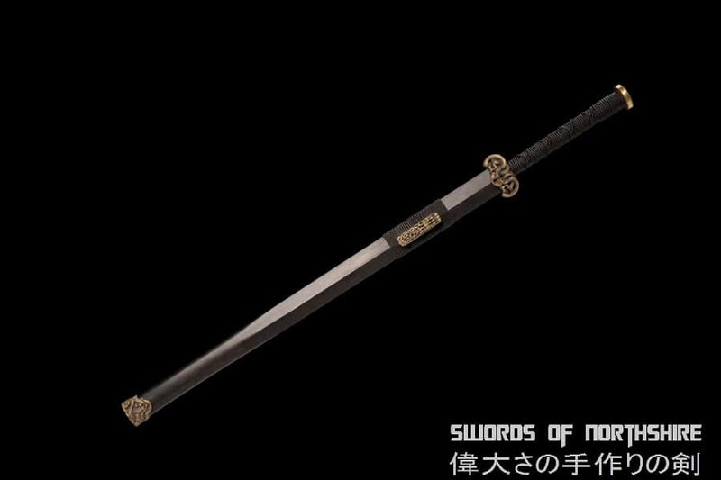 Clay Tempered & Folded Steel Sword Hand Forged Sharp Blade Battle Ready Han Dynasty Jian