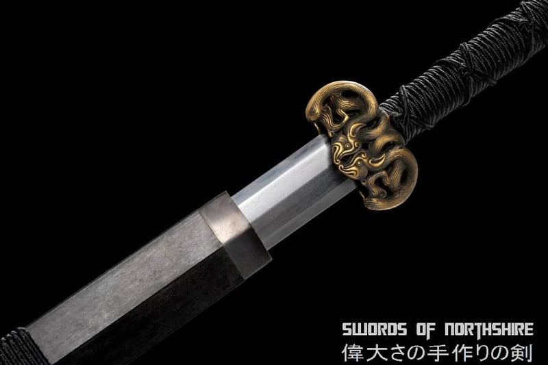 Clay Tempered & Folded Steel Sword Hand Forged Sharp Blade Battle Ready Han Dynasty Jian