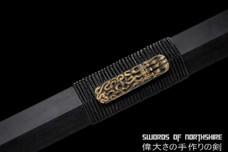 Clay Tempered & Folded Steel Sword Hand Forged Sharp Blade Battle Ready Han Dynasty Jian