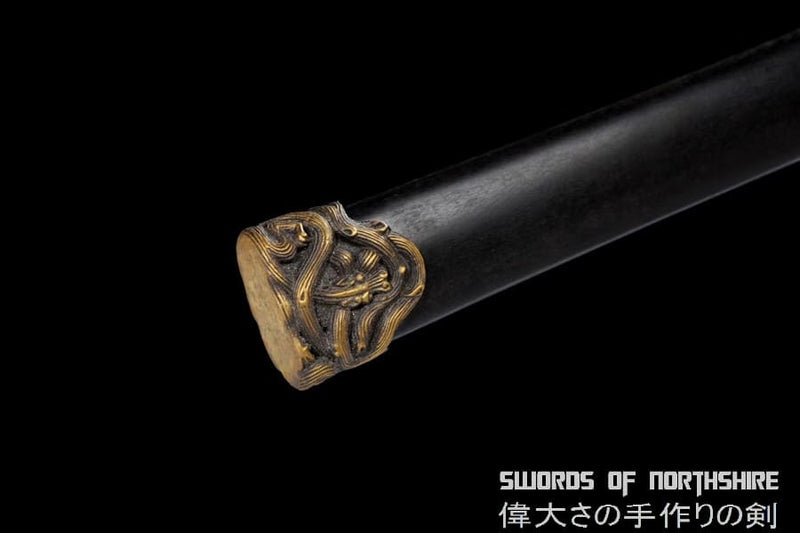 Clay Tempered & Folded Steel Sword Hand Forged Sharp Blade Battle Ready Han Dynasty Jian