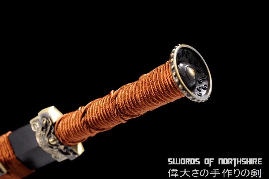 Red Cliff Short Sword Hand Forged Folded Steel Dagger Blade Battle Ready Chinese Jian Knife