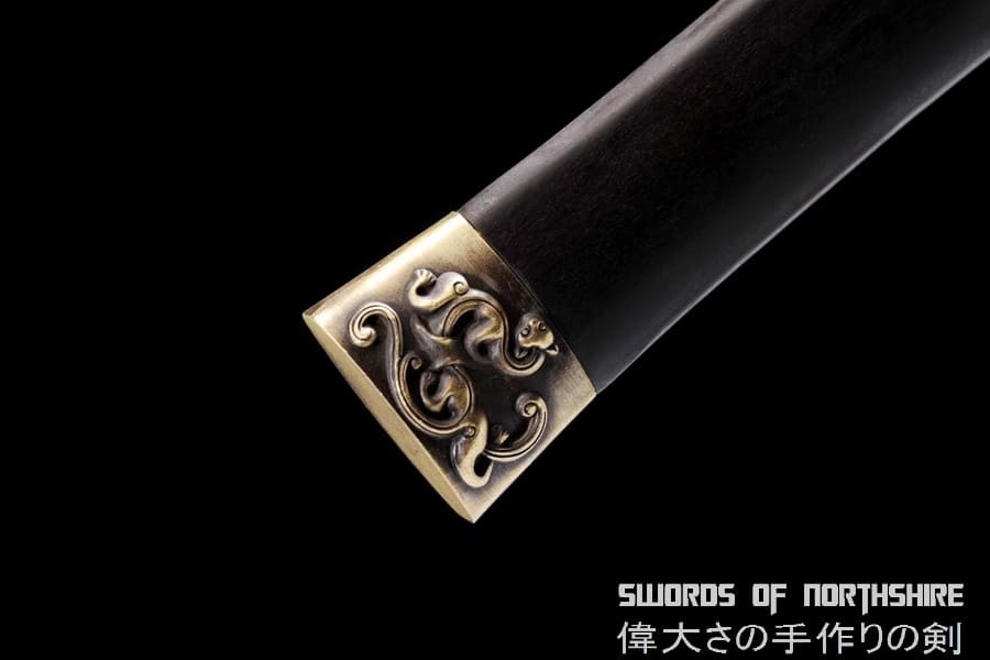 Red Cliff Short Sword Hand Forged Folded Steel Dagger Blade Battle Ready Chinese Jian Knife