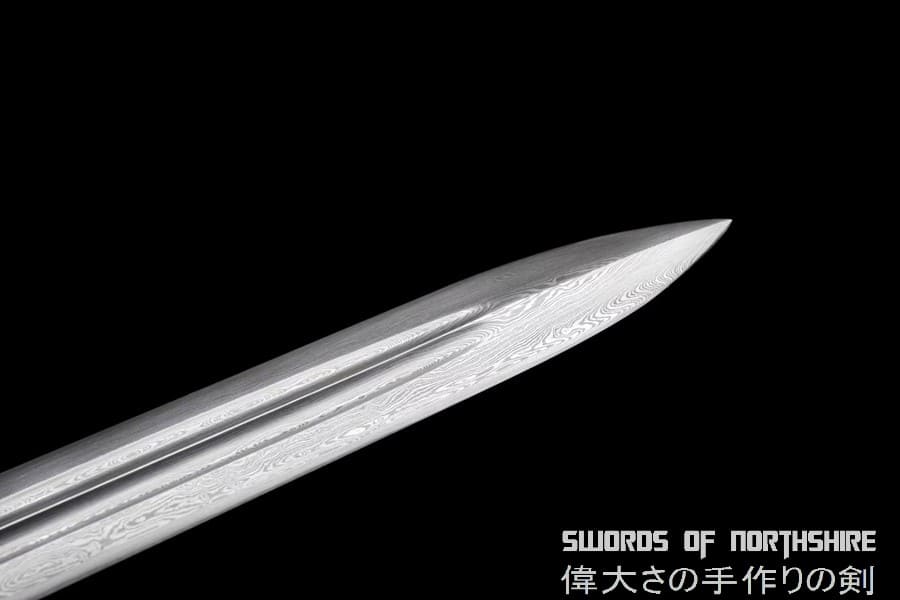 Red Cliff Short Sword Hand Forged Folded Steel Dagger Blade Battle Ready Chinese Jian Knife