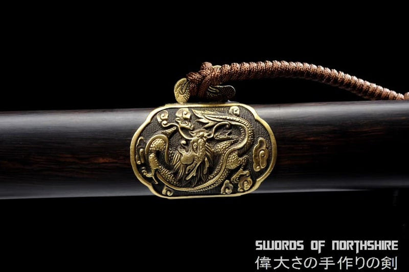 Dragon Phoenix Jian Clay Tempered & Folded Steel Hand Forged Battle Ready Chinese Sword