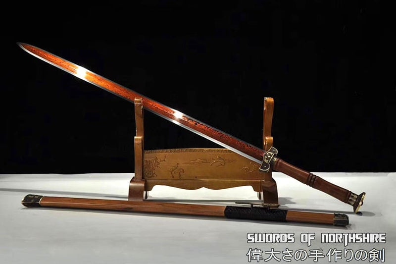 Chinese Han Dynasty Jian Hand Forged Folded Steel Blade Battle Ready Martial Arts Sword