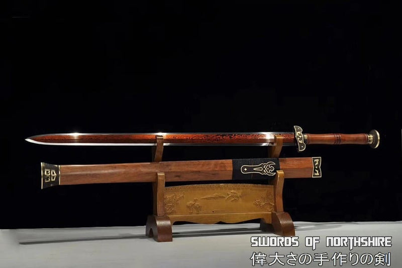 Chinese Han Dynasty Jian Hand Forged Folded Steel Blade Battle Ready Martial Arts Sword