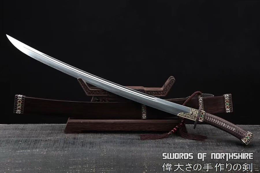 Ming Dynasty Dao Clay Tempered & Folded Damascus Steel Blade Chinese Sword Hazuya Polish