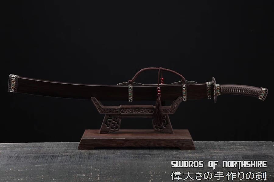 Ming Dynasty Dao Clay Tempered & Folded Damascus Steel Blade Chinese Sword Hazuya Polish