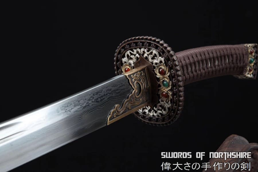 Ming Dynasty Dao Clay Tempered & Folded Damascus Steel Blade Chinese Sword Hazuya Polish