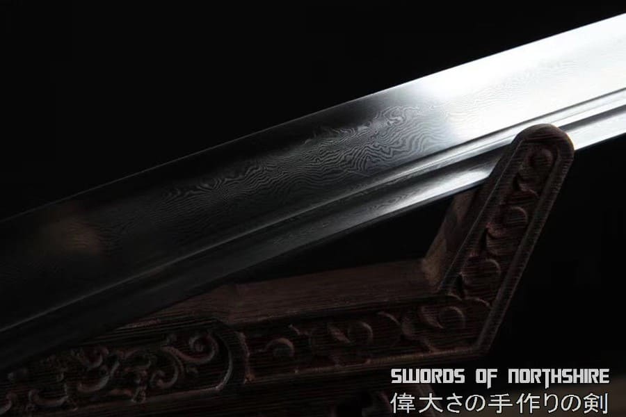 Ming Dynasty Dao Clay Tempered & Folded Damascus Steel Blade Chinese Sword Hazuya Polish