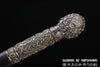 Lion Head Walking Stick Cane Sword Hiking Folded Steel Blade Jian Hand Carved Brass Fittings