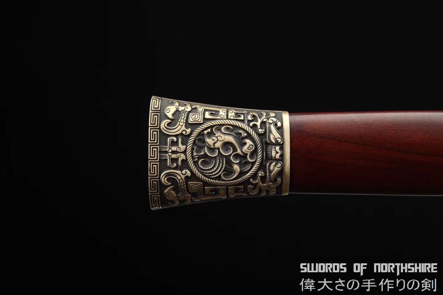 Xuanwu Tortoise & Snake Han Jian Hand Forged Folded Steel Blade