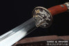 Rosewood Dragon Dao Clay Tempered & Folded Damascus Steel Blade Chinese Sword w/ Hazuya Polish