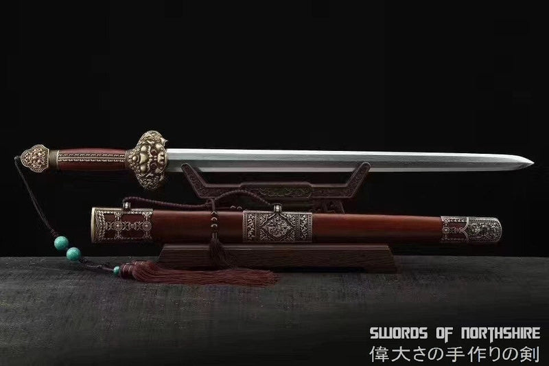 Emperor Yongle Ming Dynasty Hand Forged Clay Tempered & Folded Damascus Steel Tai Chi Jian Sword