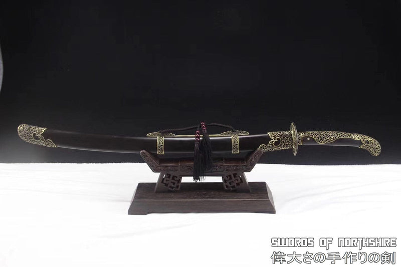 Enchanted Dragon Dao Folded High Carbon Damascus Steel 8,192 Layer Blade Chinese Yulong Baodao Sword