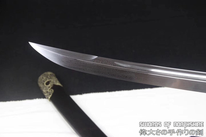 Enchanted Dragon Dao Folded High Carbon Damascus Steel 8,192 Layer Blade Chinese Yulong Baodao Sword