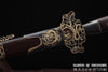 Ebony Wood Dragon Jian Folded Damascus High Carbon Steel Battle Ready Chinese Martial Arts Tai Chi Sword