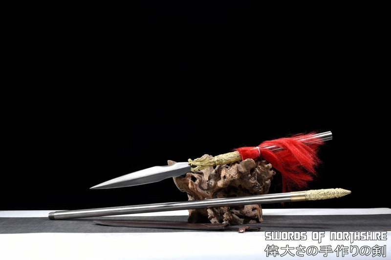 Chinese Dragon Qiang Sword Spear Martial Arts Folded Damascsus Steel Elite Military 79" Lance