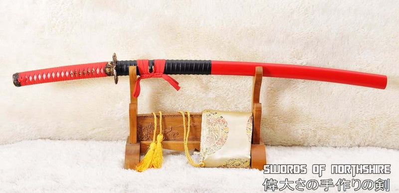 1095 High Carbon Steel Clay Tempered Samurai Dragon Katana Sword