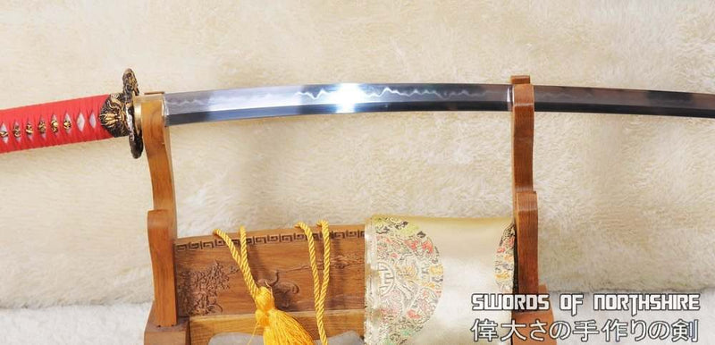 1095 High Carbon Steel Clay Tempered Samurai Dragon Katana Sword