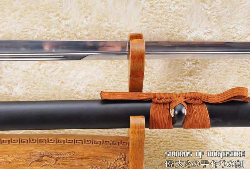 Hand Forged Ninjato 1095 High Carbon Steel Unokubi Zukuri Straight Blade Ninja Sword