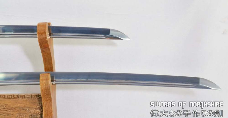 Hand Forged Folded Steel Katana & Wakizashi Blue Dragon Samurai Sword Set