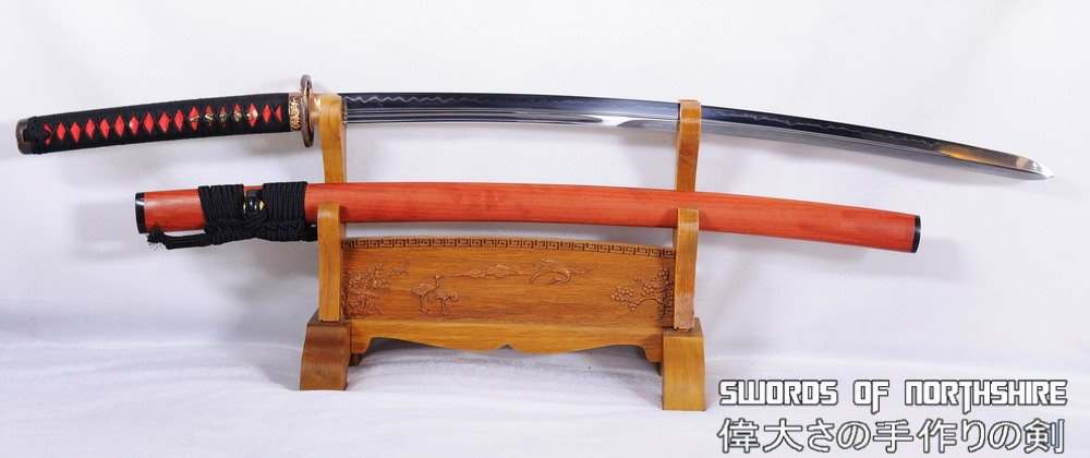 1095 High Carbon Steel Clay Tempered Unokubi Zukuri Double Edge Samurai Katana Sword