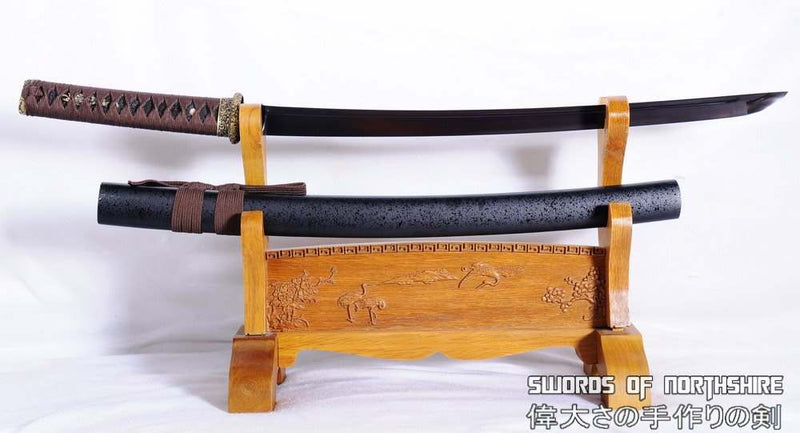 Hand Forged Black Folded Steel Blade Samurai Wakizashi Sword
