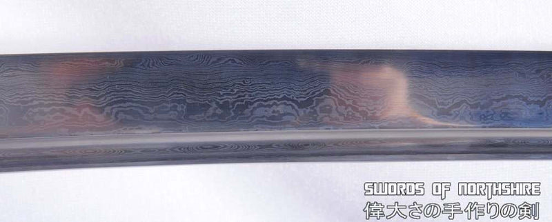 Hand Forged Folded Steel Blade Musashi Tsuba Samurai Wakizashi Sword