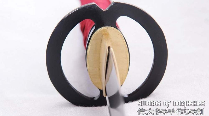 Hand Forged Folded Steel Blade Musashi Tsuba Samurai Wakizashi Sword