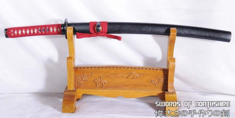 Hand Forged Folded Steel Blade Musashi Tsuba Samurai Wakizashi Sword