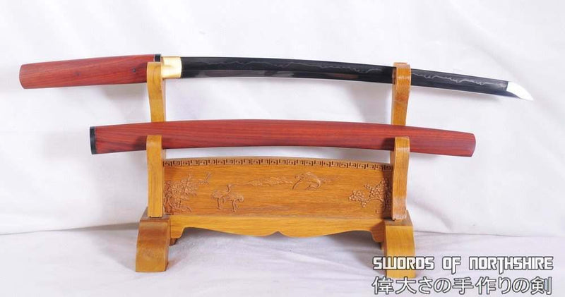 1095 High Carbon Steel Clay Tempered Shirasaya Samurai Wakizashi Sword