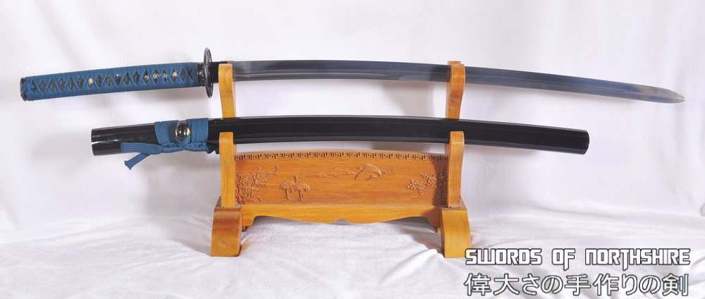 Little Crow Hand Forged Folded Steel Double Edge Blade Samurai Sword Kogarasu Maru Katana