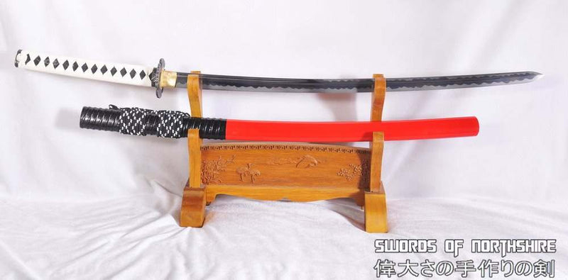 Hand Forged Folded Steel Double Edge Blade Samurai Sword Jinsokuna Toppu Katana